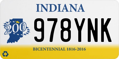 IN license plate 978YNK