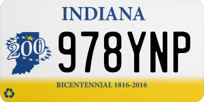IN license plate 978YNP