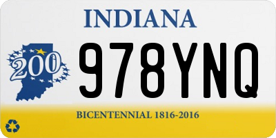 IN license plate 978YNQ