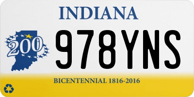 IN license plate 978YNS
