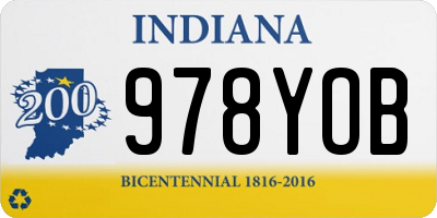 IN license plate 978YOB