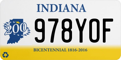 IN license plate 978YOF