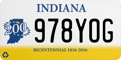 IN license plate 978YOG
