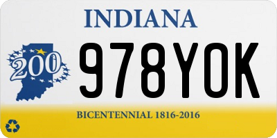 IN license plate 978YOK