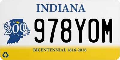IN license plate 978YOM