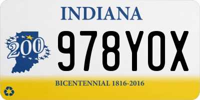 IN license plate 978YOX