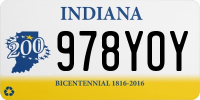 IN license plate 978YOY