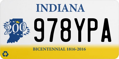 IN license plate 978YPA