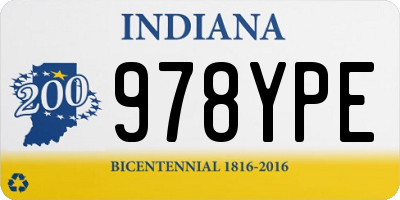 IN license plate 978YPE