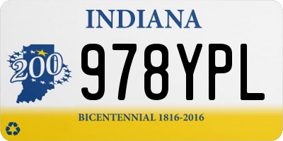 IN license plate 978YPL