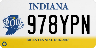 IN license plate 978YPN