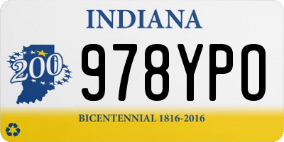 IN license plate 978YPO