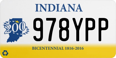 IN license plate 978YPP