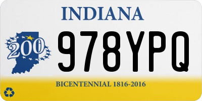 IN license plate 978YPQ