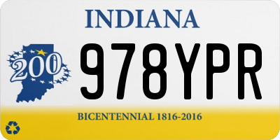IN license plate 978YPR