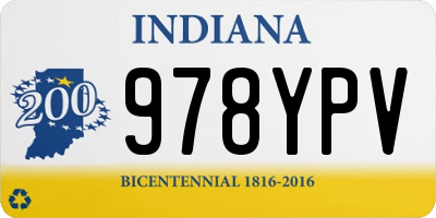 IN license plate 978YPV