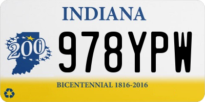 IN license plate 978YPW