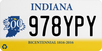 IN license plate 978YPY