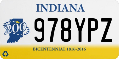 IN license plate 978YPZ