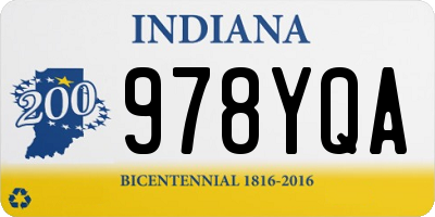 IN license plate 978YQA