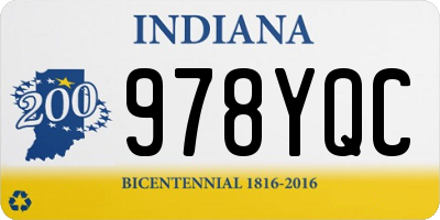 IN license plate 978YQC