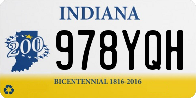 IN license plate 978YQH