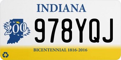 IN license plate 978YQJ