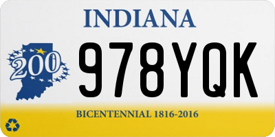 IN license plate 978YQK
