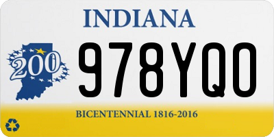 IN license plate 978YQO
