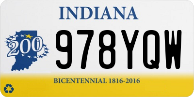 IN license plate 978YQW