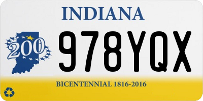 IN license plate 978YQX