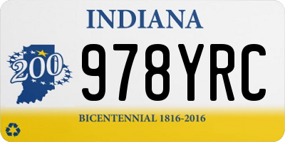 IN license plate 978YRC