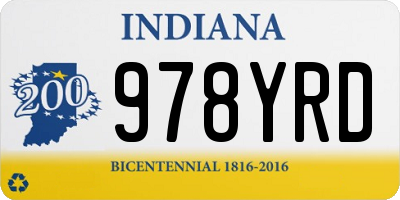 IN license plate 978YRD