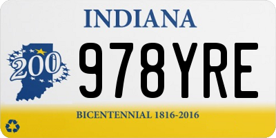 IN license plate 978YRE