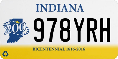 IN license plate 978YRH