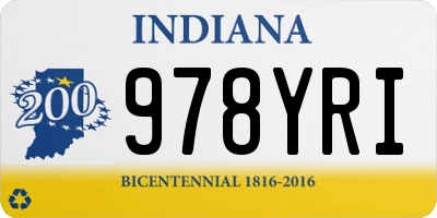 IN license plate 978YRI