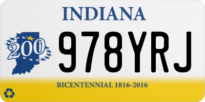 IN license plate 978YRJ
