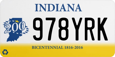 IN license plate 978YRK