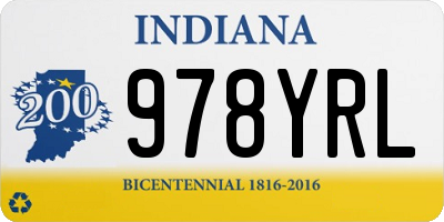 IN license plate 978YRL
