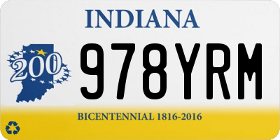 IN license plate 978YRM