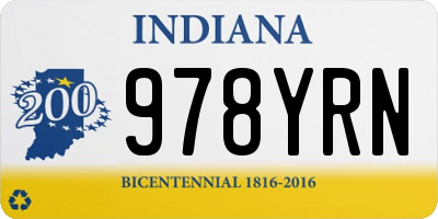 IN license plate 978YRN
