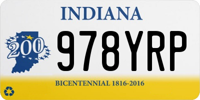 IN license plate 978YRP