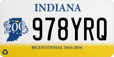 IN license plate 978YRQ