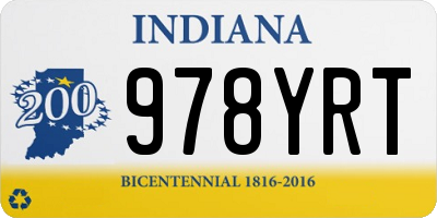 IN license plate 978YRT