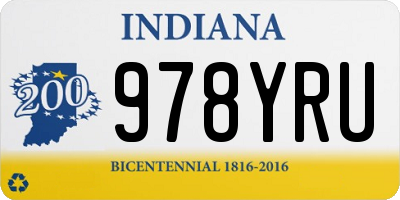 IN license plate 978YRU
