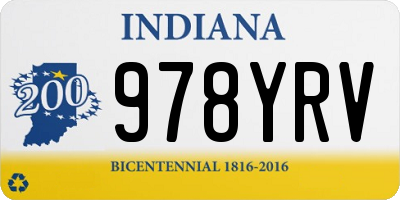 IN license plate 978YRV