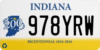 IN license plate 978YRW