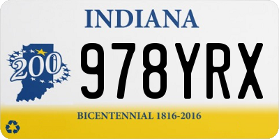 IN license plate 978YRX
