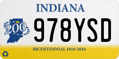 IN license plate 978YSD