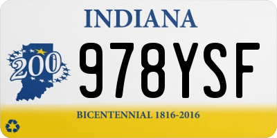 IN license plate 978YSF